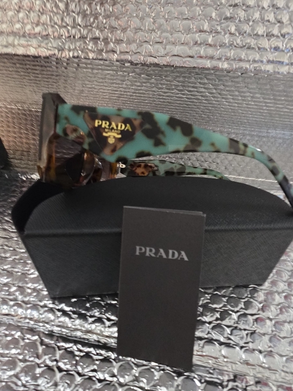 Prada Women's Square Tortoiseshell Sunglasses - Brown - Picture 3 of 6